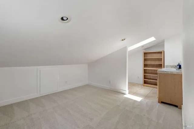 a view of a lake with mountain