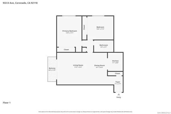 $1,140,000 | 933 D Avenue, Coronado, CA 92118