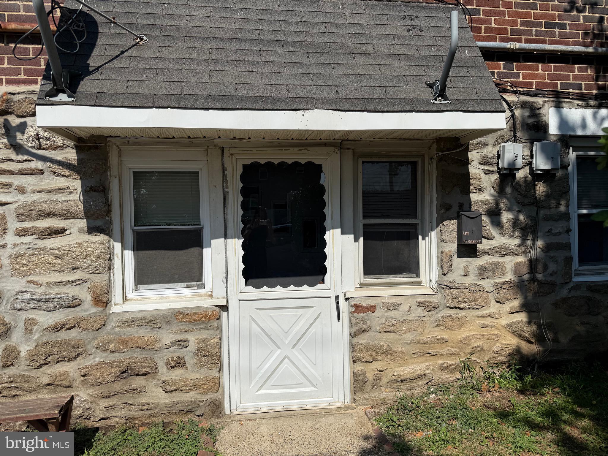 a view of front door of house