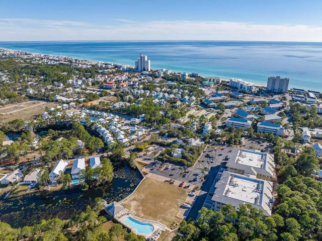 an aerial view of a city with lots of residential buildings