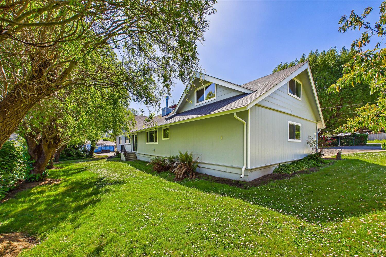 305 Belleview Avenue Rio Dell, CA 95562 - Photo 67 of 76 a view of a backyard with potted plants and large trees