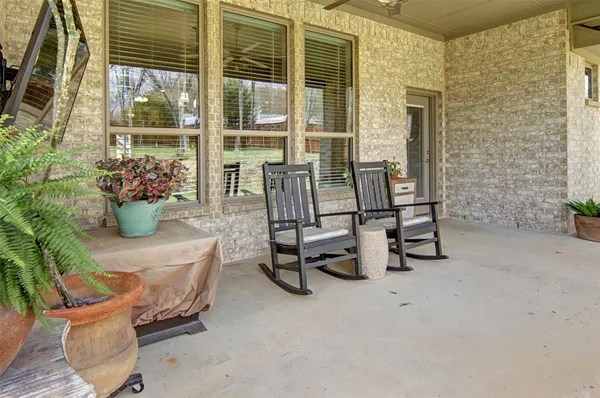 a view of outdoor space with seating