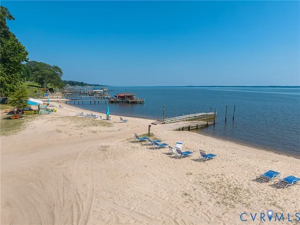 a view of a beach with a yard