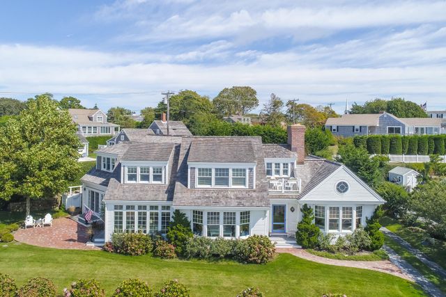 an aerial view of a house
