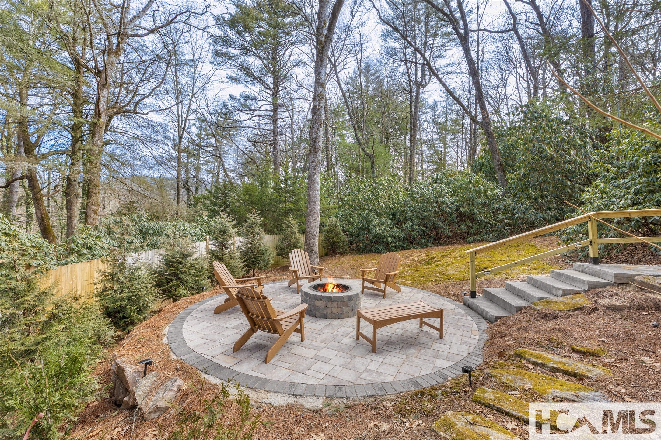 464 Franklin Road Highlands, NC 28741 - Photo 31 of 47 Fire pit and stone stairs