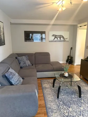 a living room with furniture and a couch