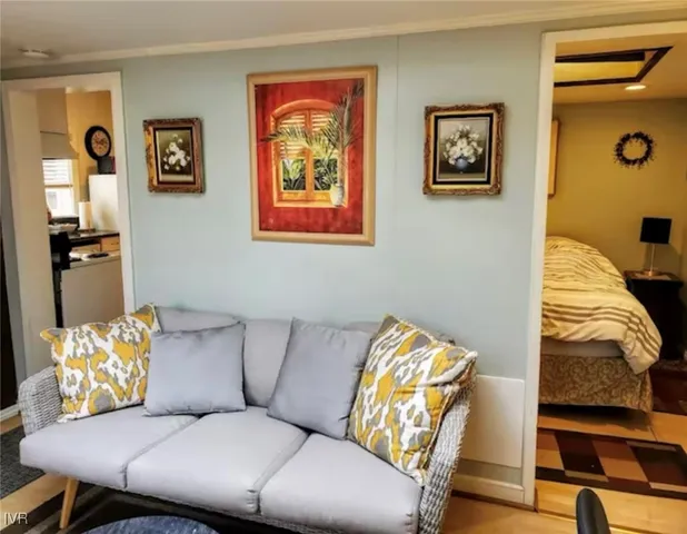 a view of a swimming pool with a patio