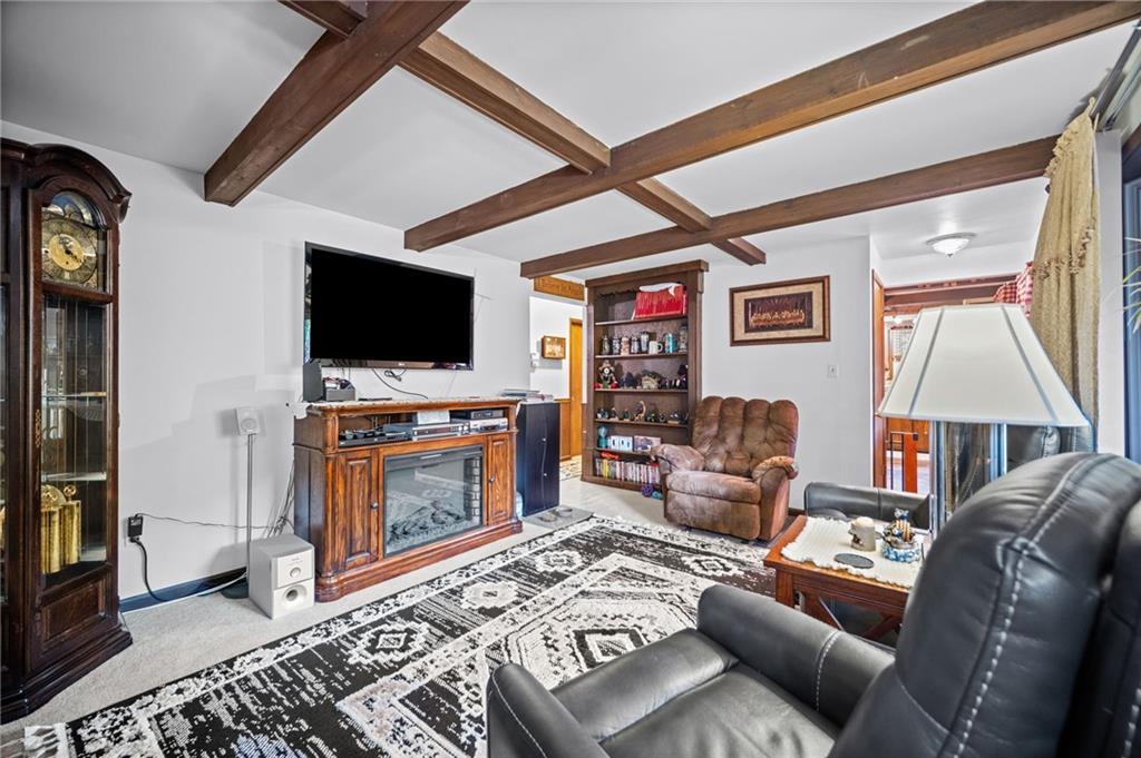 183 Lindley Road Canonsburg, PA 15317 - Photo 15 of 44 a living room with furniture a flat screen tv and a fireplace