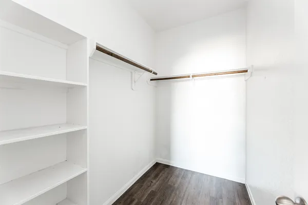 a view of small space with wooden floor