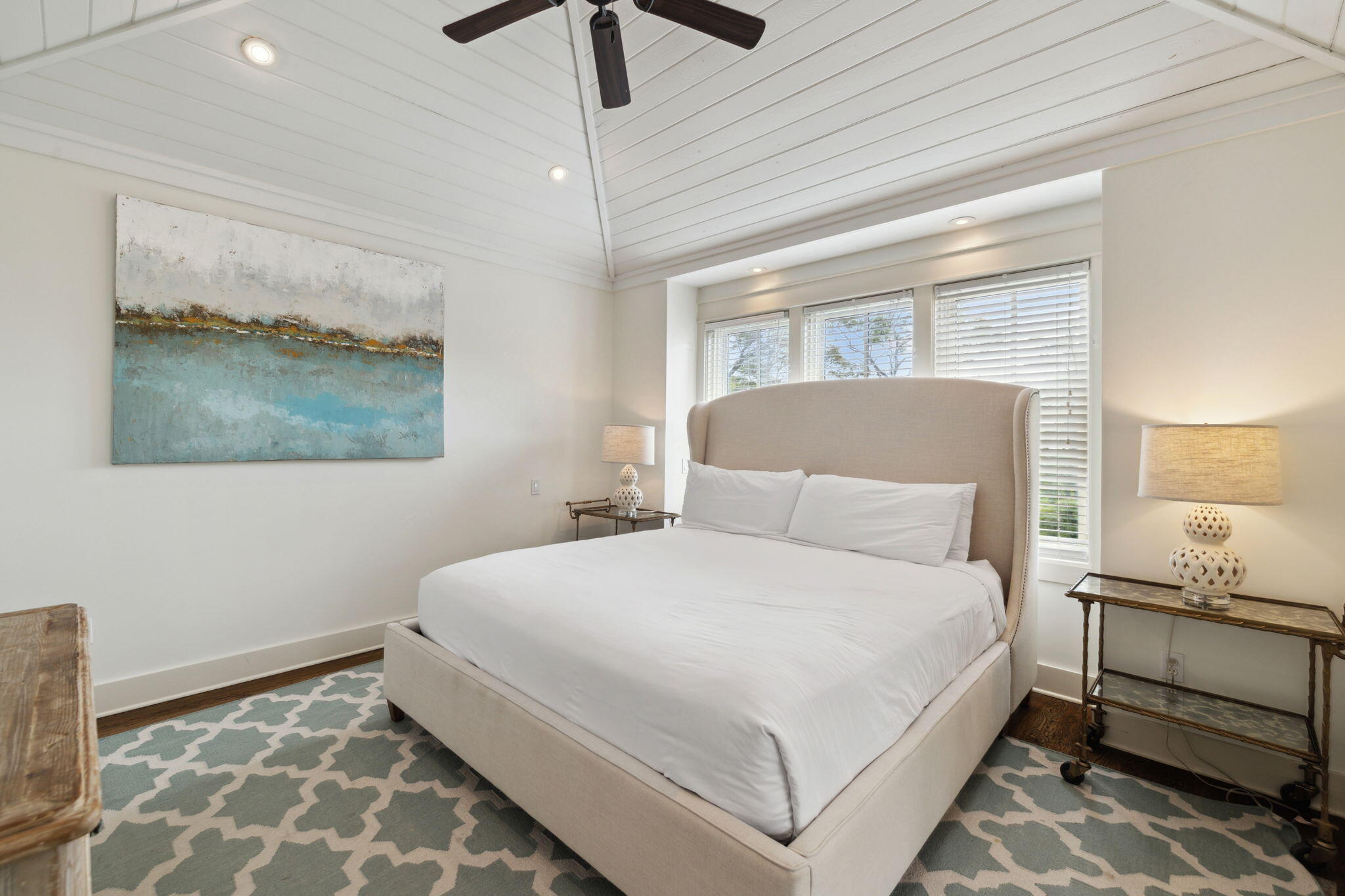 92 North Winston Lane Inlet Beach, FL 32461 - Photo 18 of 44 a bedroom with a bed and a painting on the wall