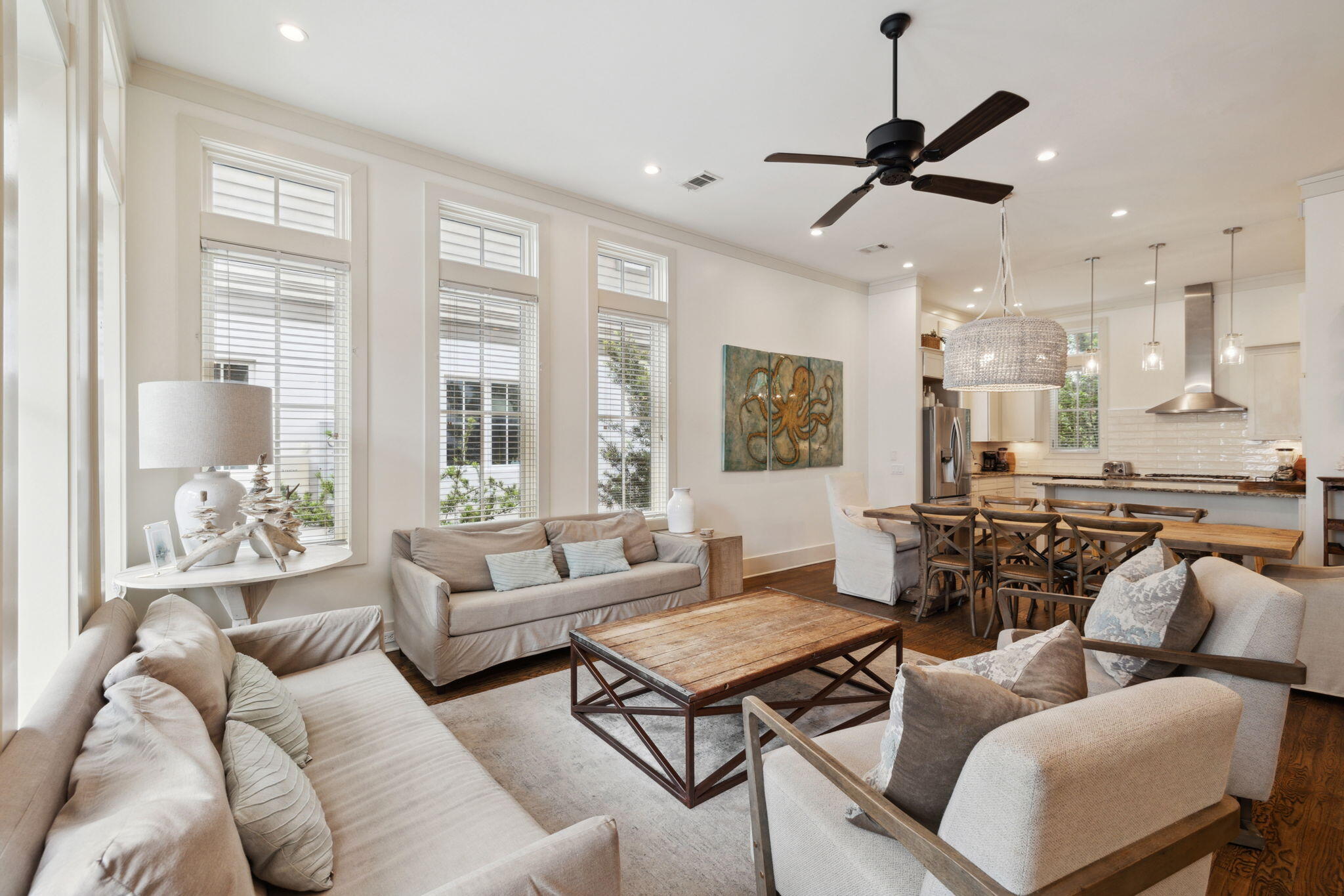 92 North Winston Lane Inlet Beach, FL 32461 - Photo 2 of 44 a living room with furniture ceiling fan and a window