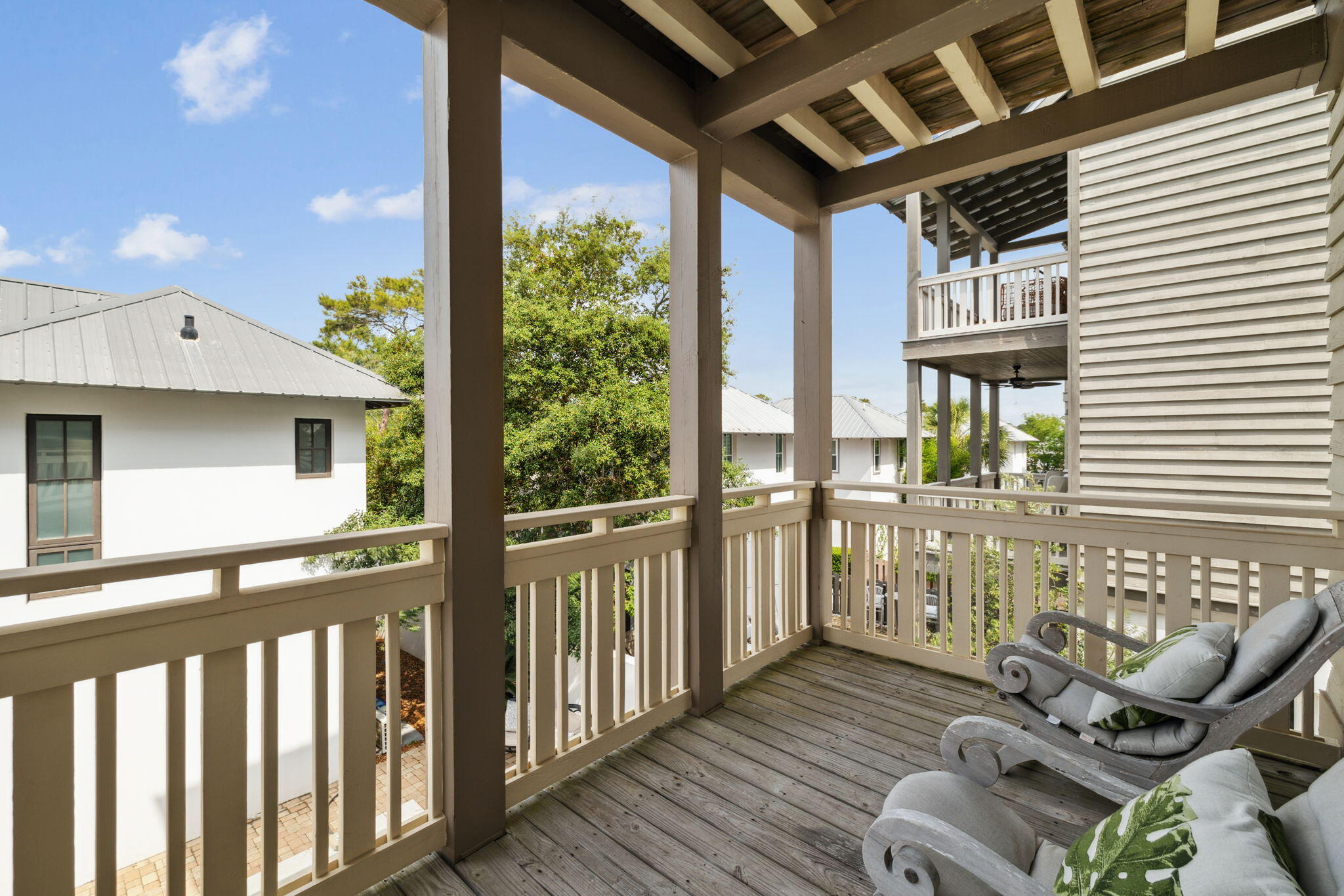 92 North Winston Lane Inlet Beach, FL 32461 - Photo 36 of 44 a view of a porch with furniture and wooden floor