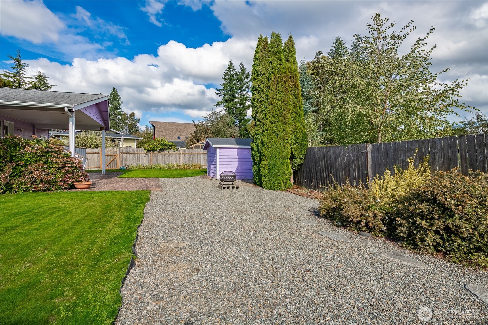 2136 Hawthorne Street Ferndale, WA 98248 - Photo 6 of 26 a view of a garden with a fountain