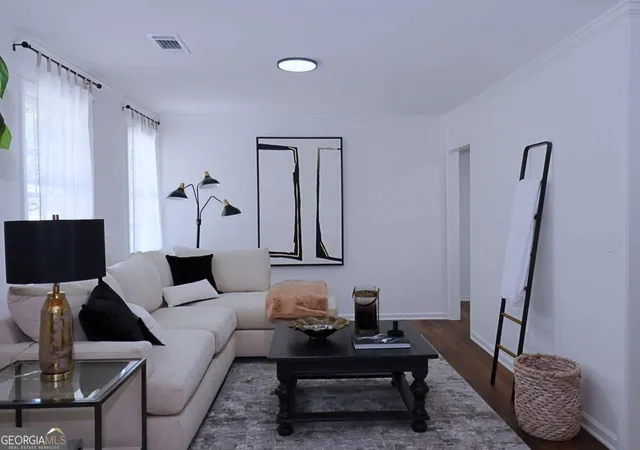 a living room with furniture