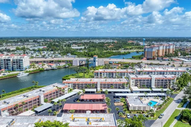 an aerial view of a city