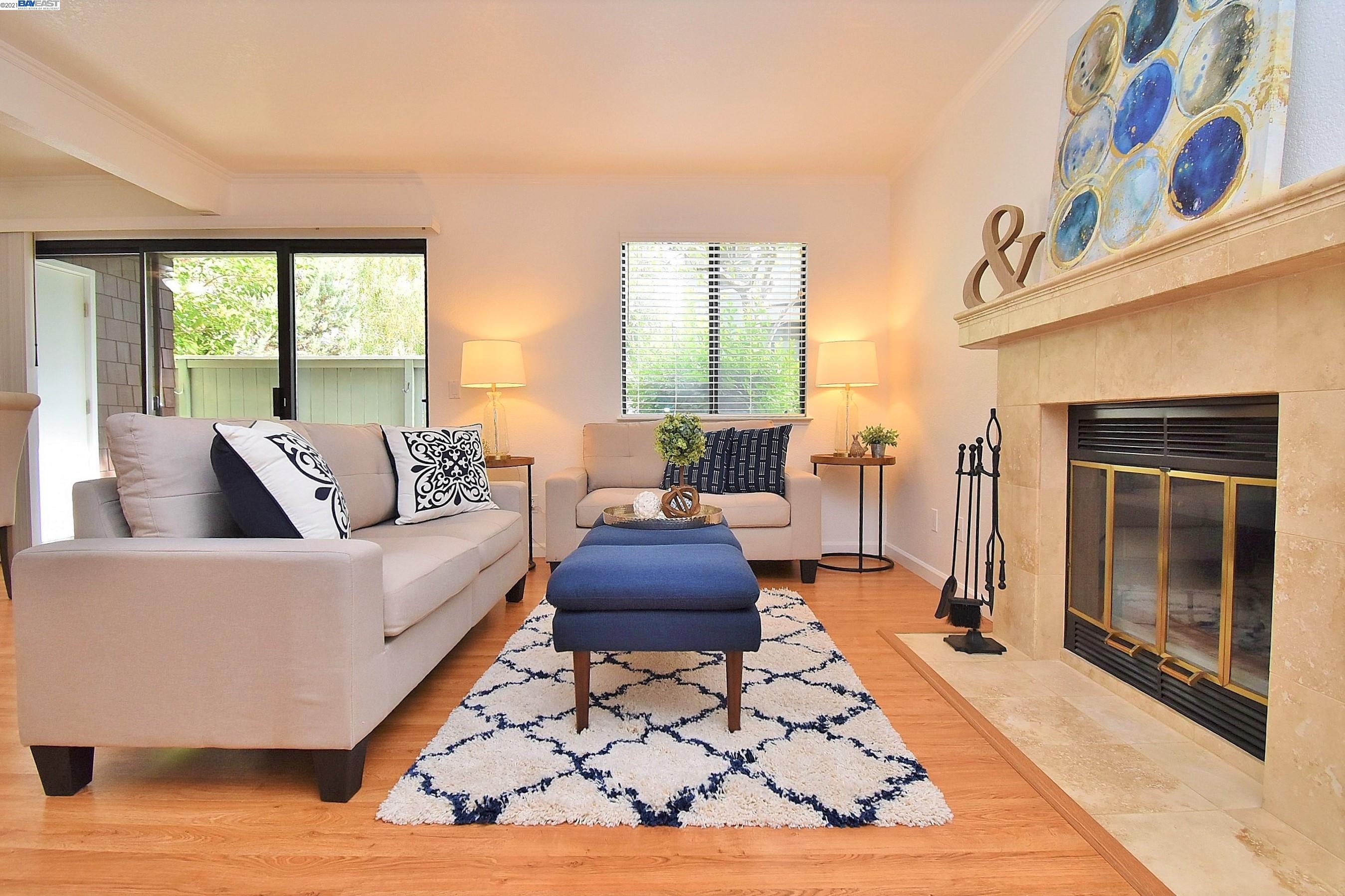 110 Compton Circle, Unit C San Ramon, CA 94583 - Photo 1 of 1 a living room with furniture and a fireplace