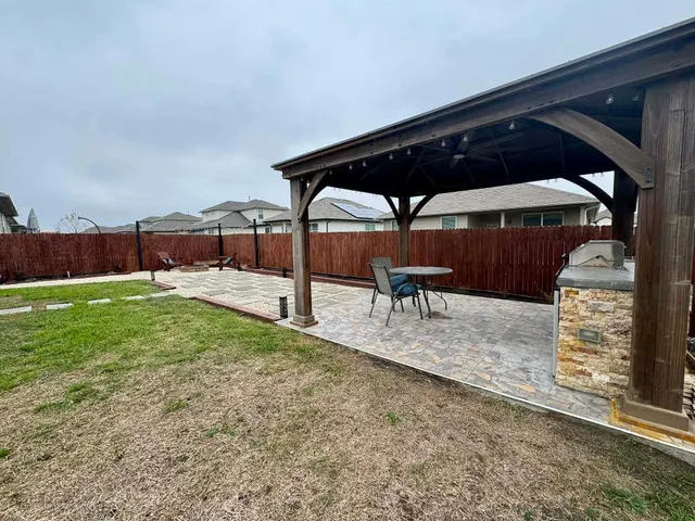 a outdoor view with a sitting space