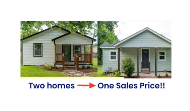 a view of a house with a small yard