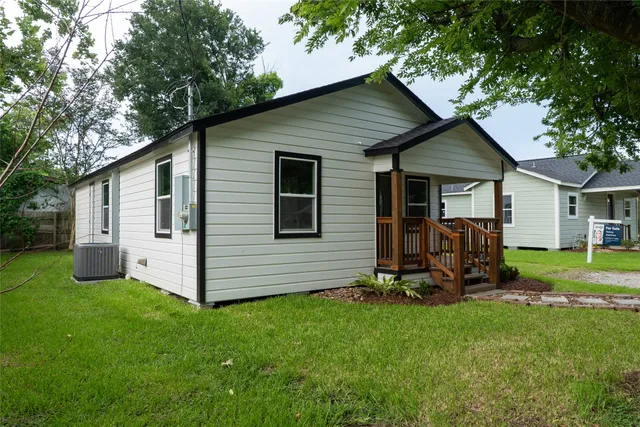 a view of a backyard with a garden