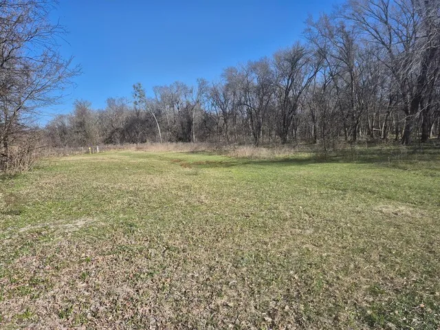 a backyard of a house with lots of green space