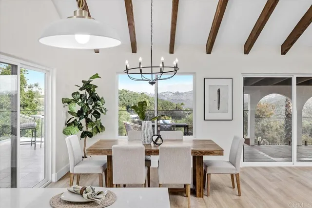 a patio with patio couch and table