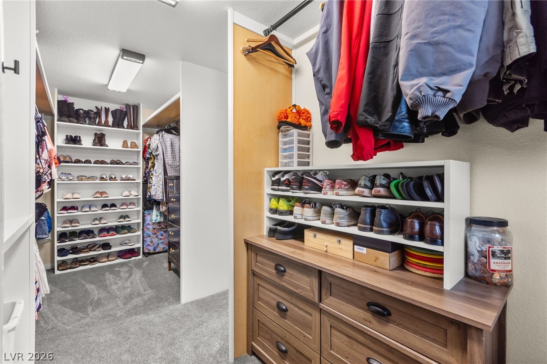 5601 Rocky Ravine Avenue Las Vegas, NV 89131 - Photo 49 of 71 Walk in closet featuring light colored carpet