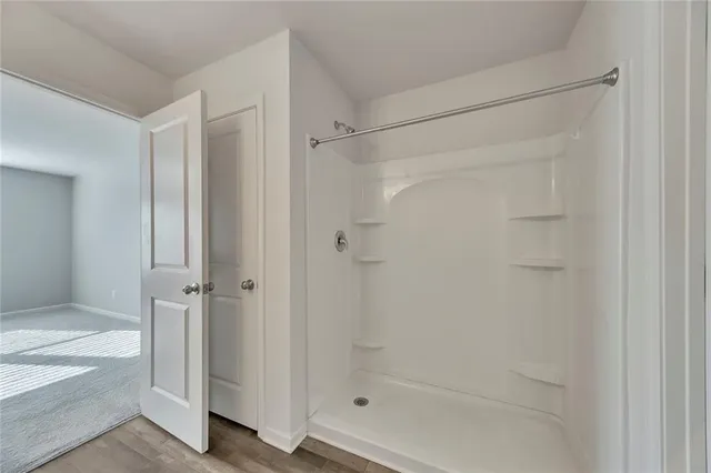 a bathroom with a shower