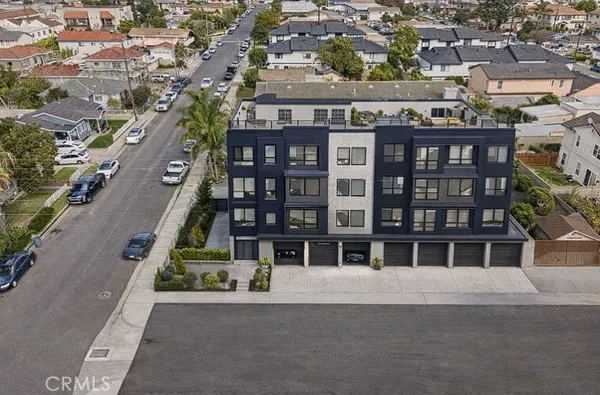 an aerial view of a large building