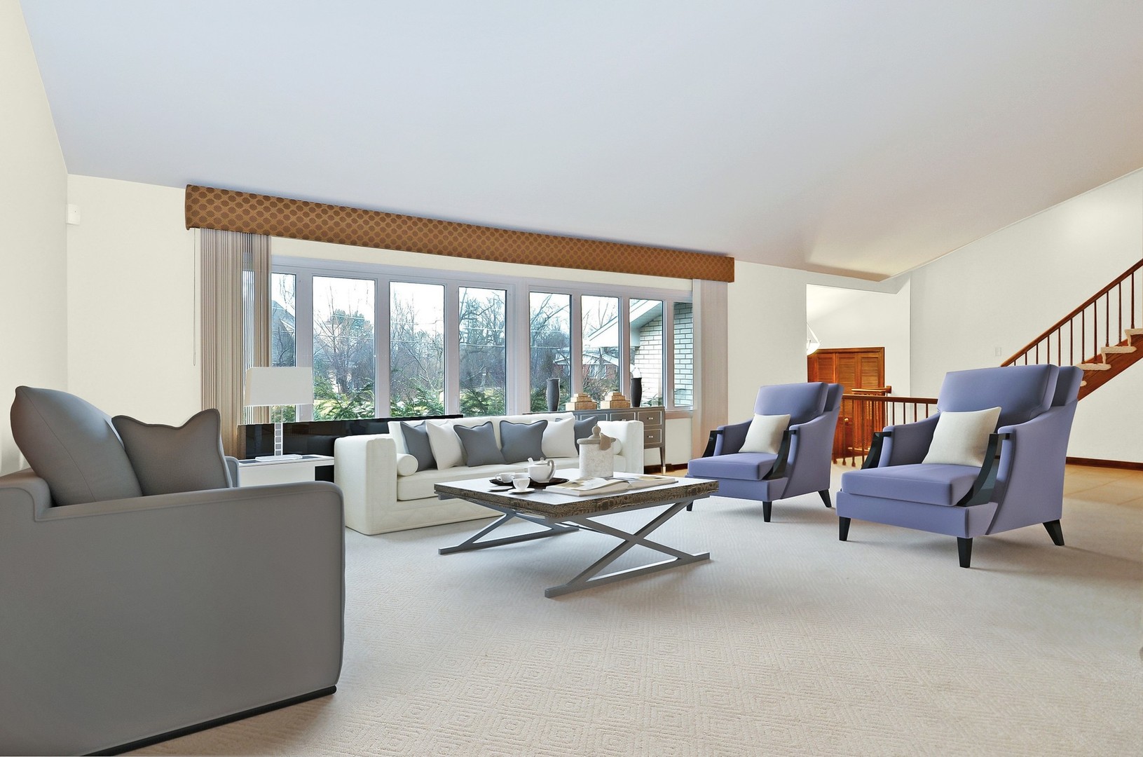 694 Ridge Road Highland Park, IL 60035 - Photo 3 of 27 a living room with furniture and large windows