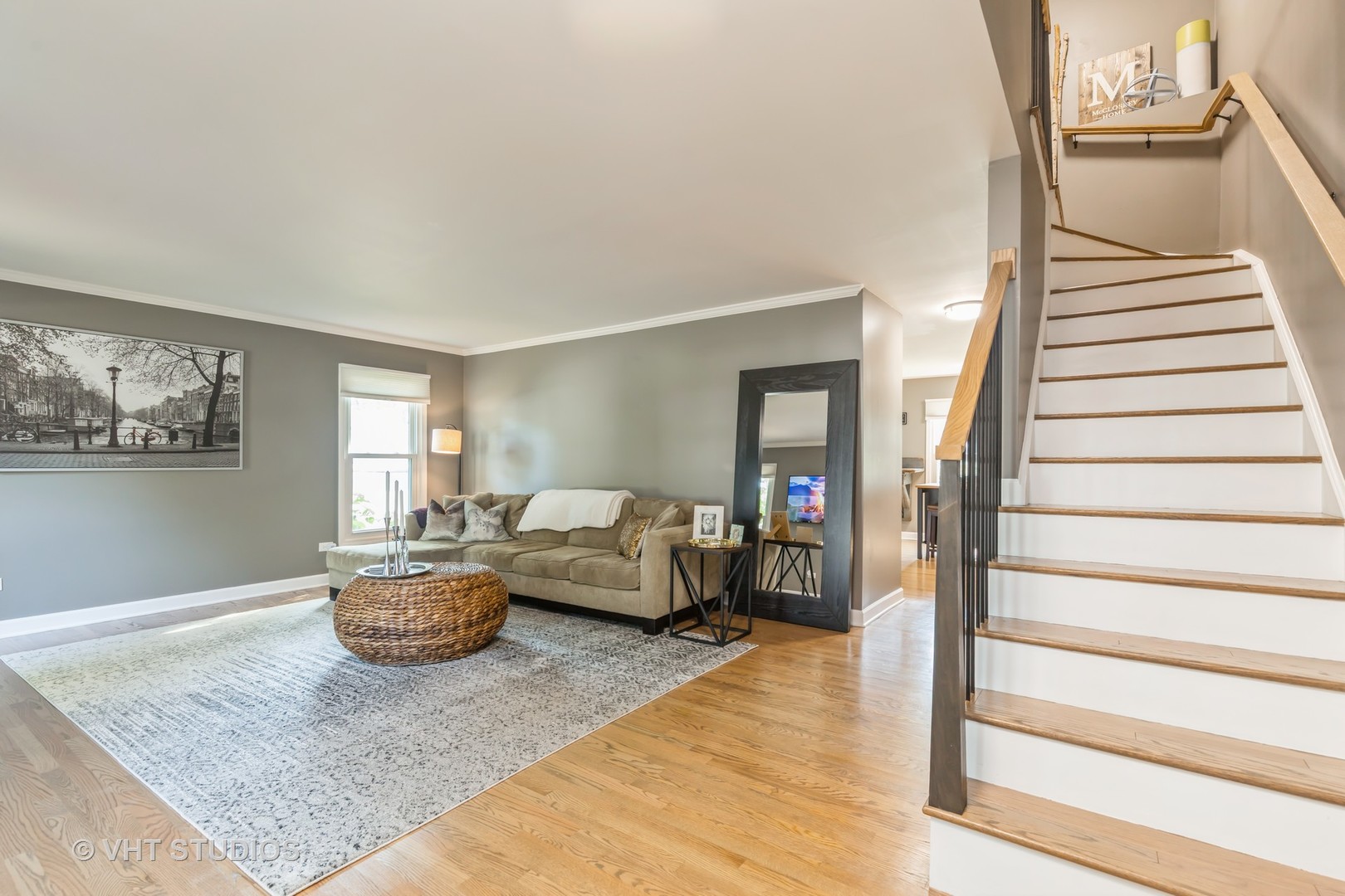 317 Old Hunt Road Fox River Grove, IL 60021 - Photo 5 of 22 a living room with furniture and stairs