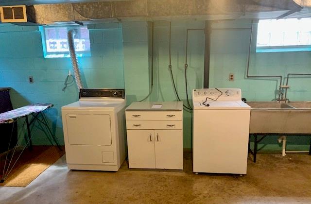 2359 Ritchie Street Aliquippa, PA 15001 - Photo 22 of 25 newer glass block windows - washer and dryer and stand in between stays!!