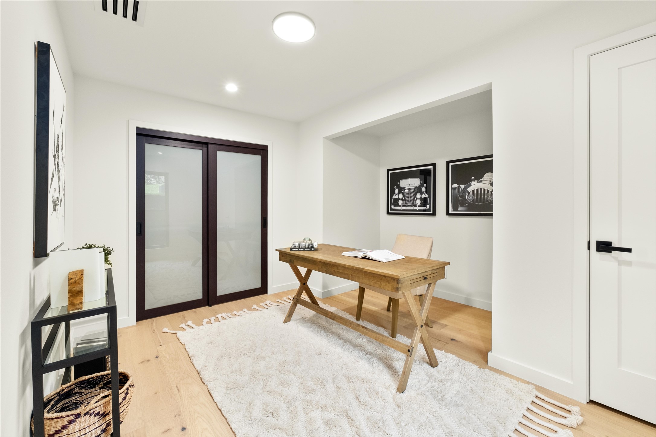 620 Bermuda Street Lakeway, TX 78734 - Photo 18 of 36 Office/ bedroom featuring light wood-style floors, baseboards, and recessed lighting