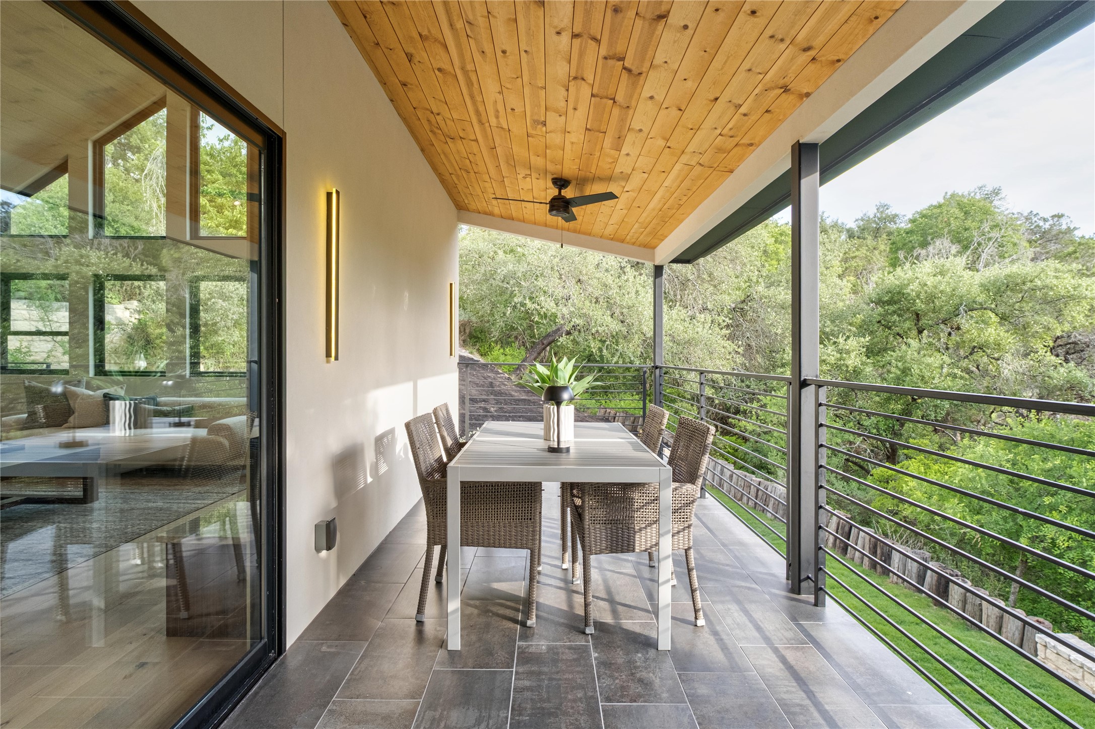 620 Bermuda Street Lakeway, TX 78734 - Photo 6 of 36 Covered patio featuring ceiling fan. Overlooking private backyard