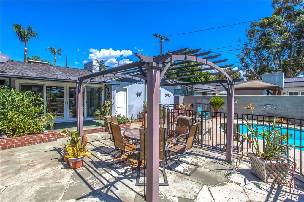 3095 Pepper Tree Lane San Bernardino, CA 92404 - Photo 26 of 29 a view of a patio with a table and chairs and potted plants