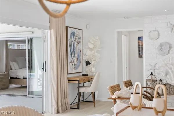 a living room with furniture