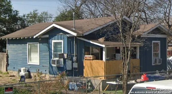a front view of a house with patio