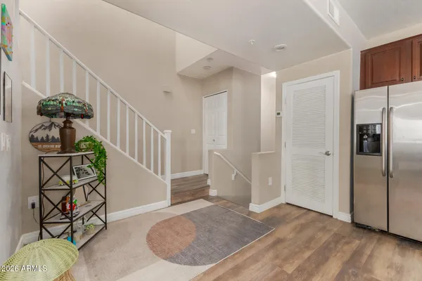 a view of entryway with wooden floor
