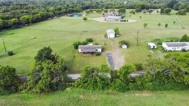 a view of a lake with a houses