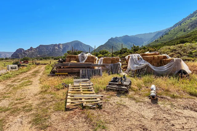 a view of a big yard next to a building
