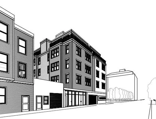 a front view of a building