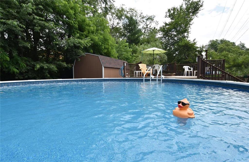 2356 Cramden Road Pittsburgh, PA 15241 - Photo 23 of 25 On these hot Summer days, take a dip in your new 35' pool! Relax, swim, enjoy the peaceful, serene and private outdoors! Make yourself comfortable. All of the deck furniture is also staying. Adjacent is the 16' x 10' new shed with electric and 9' ceilings..so much storage!