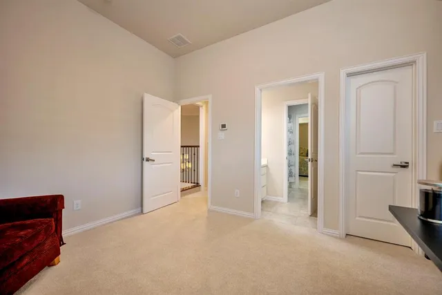 an empty room with closet