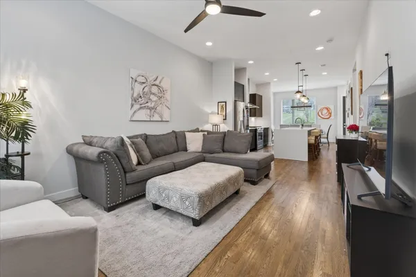 a living room with furniture and a couch