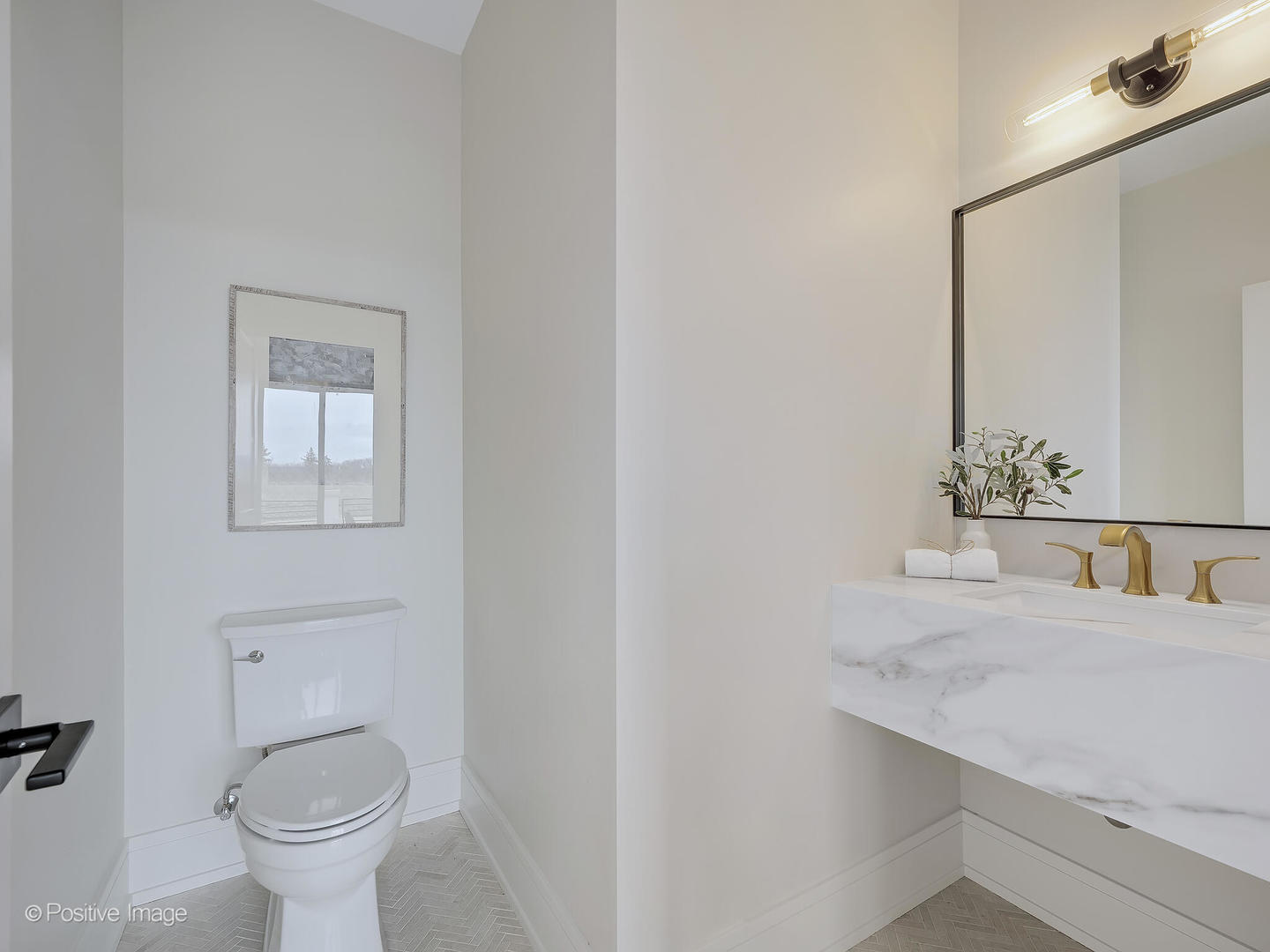 8302 Pleasant View Avenue Willow Springs, IL 60527 - Photo 35 of 45 a bathroom with a toilet a sink and mirror