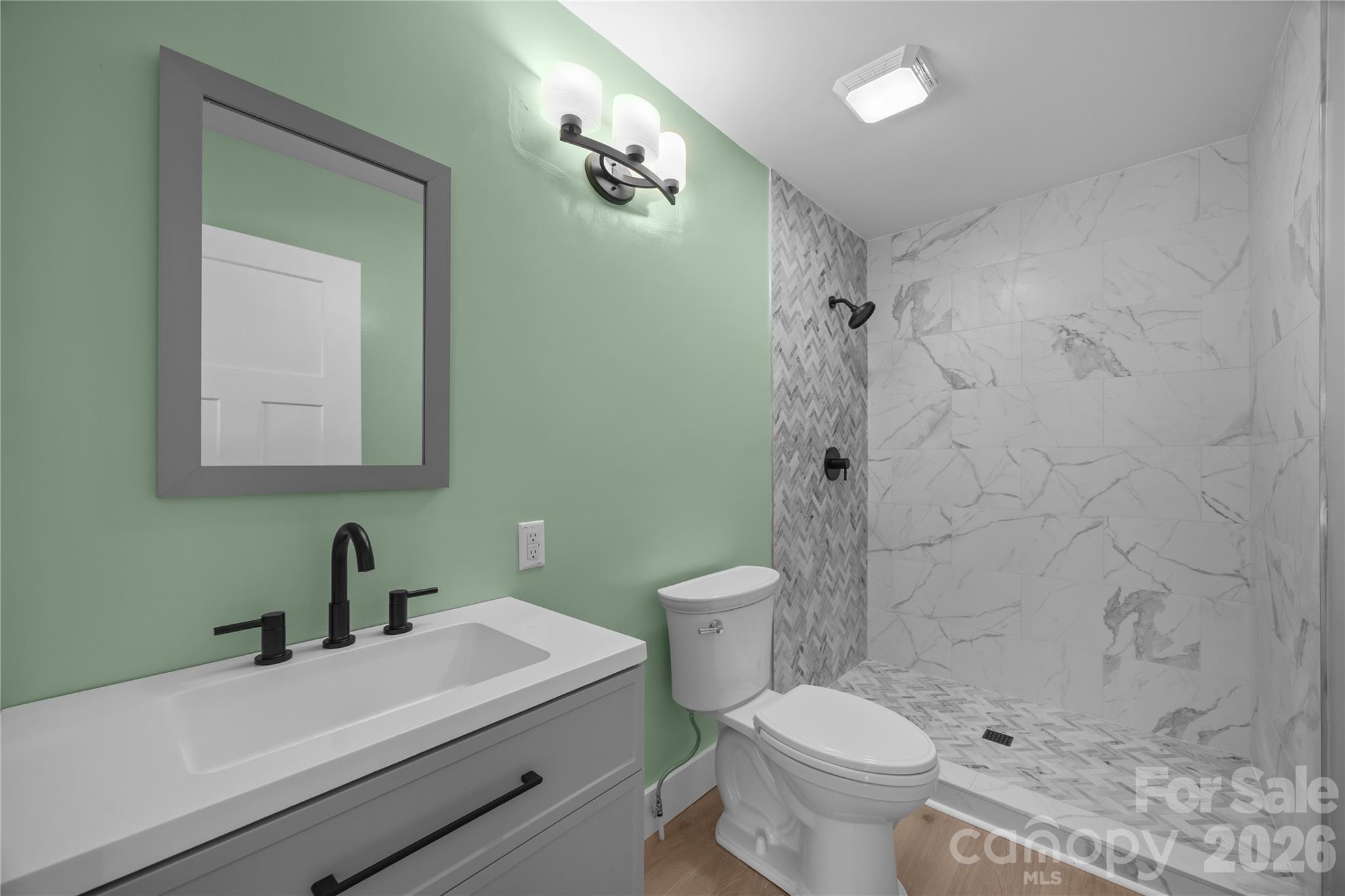 221 John C Logan Road Rutherfordton, NC 28139 - Photo 13 of 20 a bathroom with a sink a toilet and a mirror