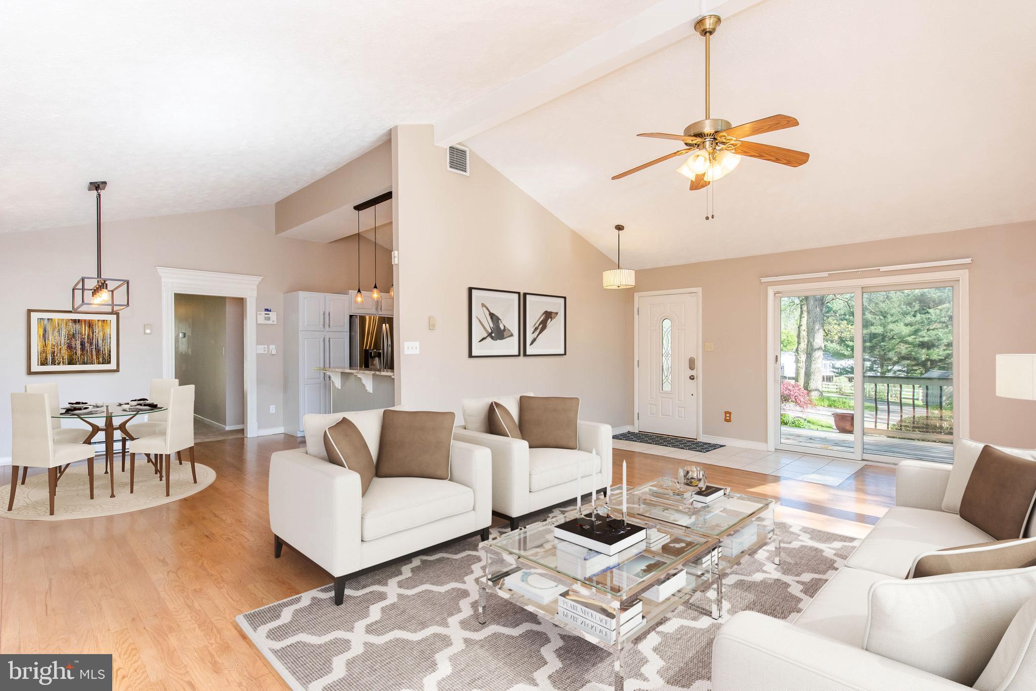Virtually Staged Living Room/Dining Room