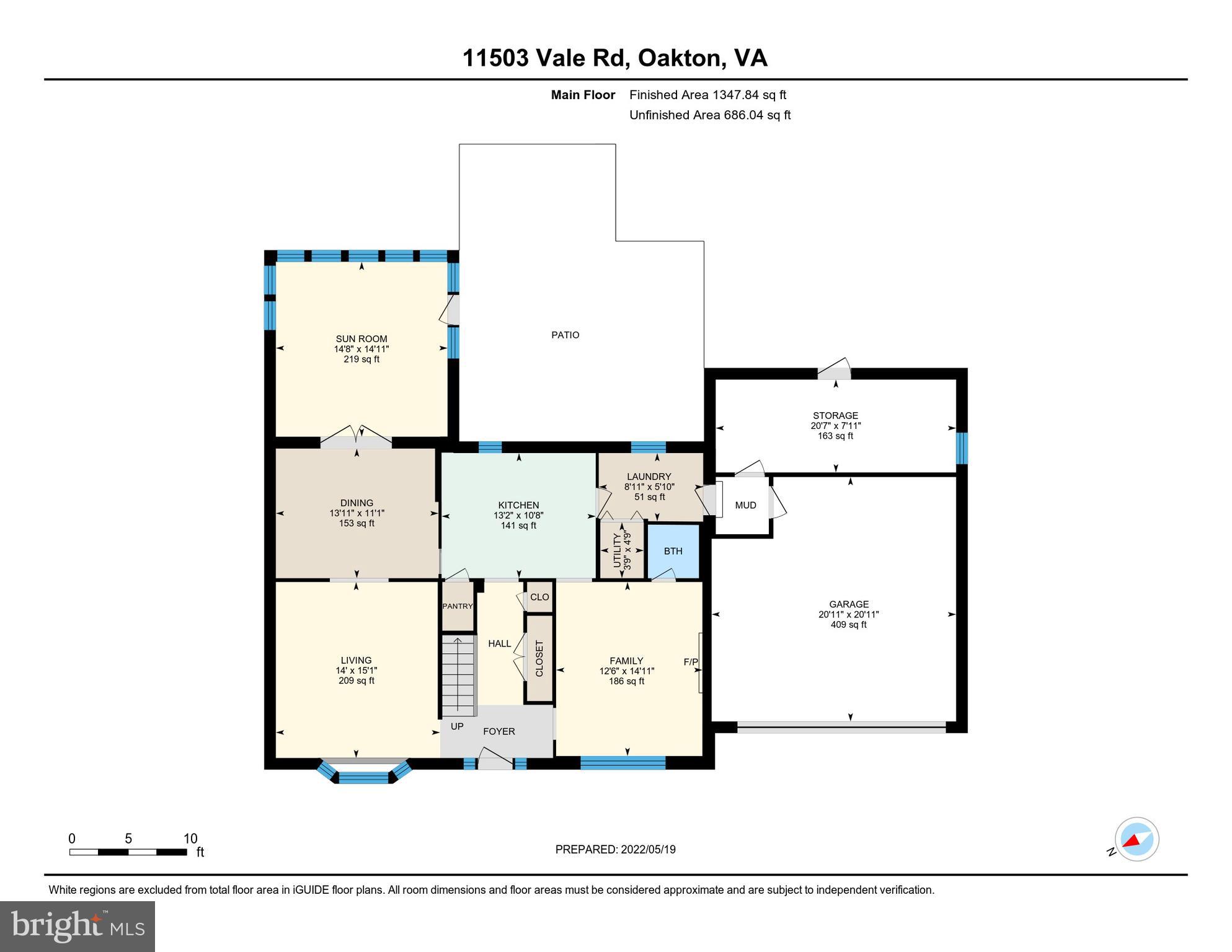 11503 Vale Road Oakton, VA 22124 - Photo 42 of 43 FLOOR PLAN - MAIN LEVEL