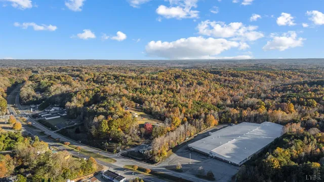 a view of a yard with large trees