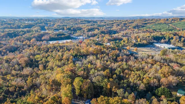 a view of city and green space