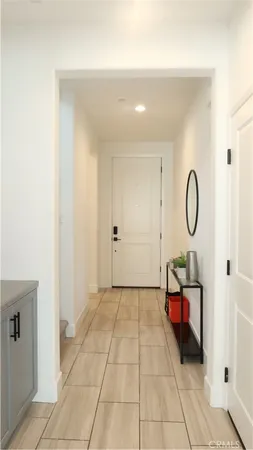 an empty room with closet area